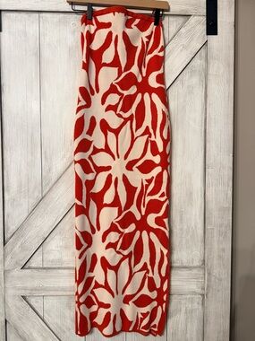 House of Harlow 1960 Red and Cream Knit Maxi dress